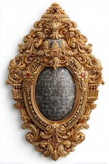 3D decorative mirror isolated on white background