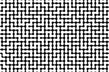 White black labyrinth, puzzle pattern background, seamless geometric pattern with metaball. Abstract geometric texture wallpaper
