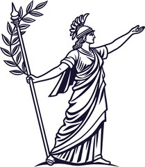 Illustration of a Statue of Athena