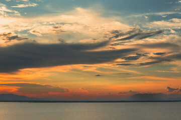 Dramatic Sunset Over the Lake