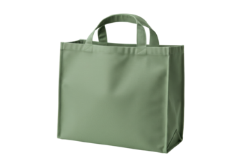 Reusable green shopping bag isolated on white, eco-friendly tote bag for groceries and sustainable lifestyle PNG