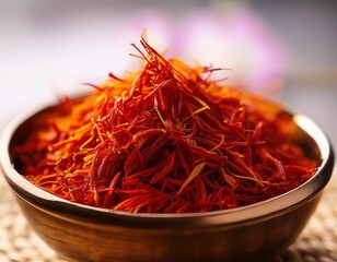 Fototapeta premium close up of saffron in bowl