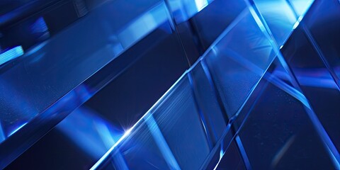 Abstract Angled glassy dark-blue surfaces, for background design elements