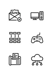 Communication and digital tools device icon set vector