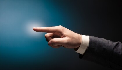 finger pressing an imaginary button pointing