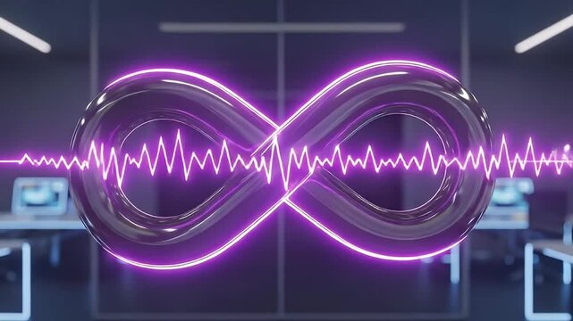 Endless Infinity Neon Glow of Interconnectedness, Digital Communication Design