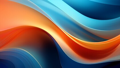 abstract background gradient light blue orange smooth curves soft edges blurred shapes