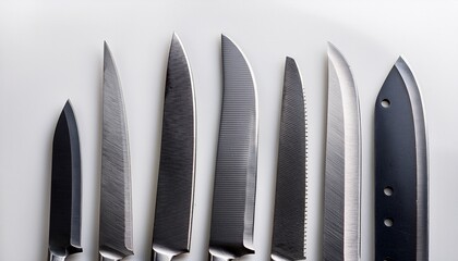knife blades close up on white background
