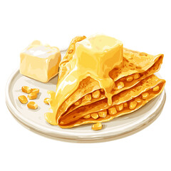 Cachapa Corn Pancakes with Cheese and Butter