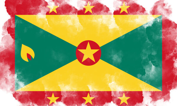 Smoke Brush Tool Texture On Background  Grenada Flag