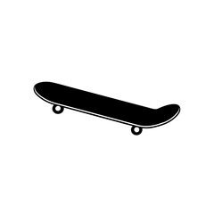 Black skateboard vector icon