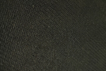 Dark Black Fabric Texture Background – Closeup Woven Textile Pattern for Design and Decoration
