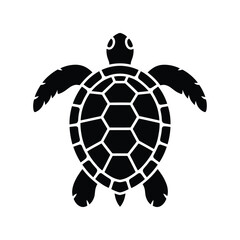 Stylized silhouette of a sea turtle with detailed shell pattern