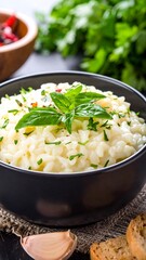 Creamy risotto in a bowl