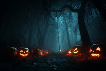 halloween pumpkin in the night