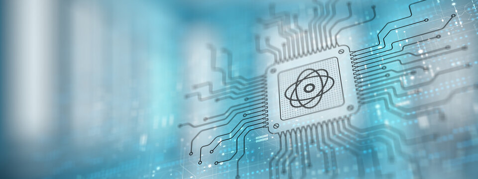 Quantum Computing Revolutionizing Processing Illustrated on a Processor.