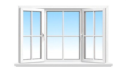 Obraz premium White window with light blue sky