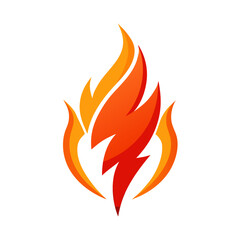 Fiery lightning bolt logo design