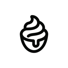 Simple outline icon of a soft serve ice cream cone