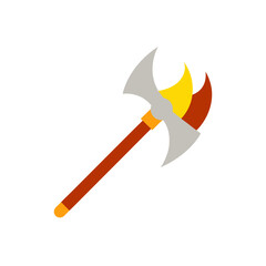 Illustration of a double bladed battle axe on transparent background