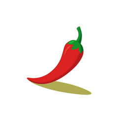 Illustration of a single red chili pepper on transparent background