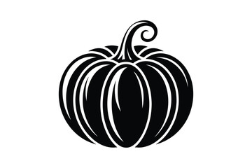Simple black and white silhouette of a pumpkin