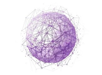 Abstract Globe Purple network globe, white space, complex data, tech design