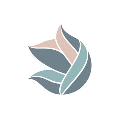 Fototapeta premium Abstract organic leaf shape logo design with soft pastel colors