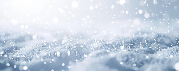 Snow falling on snowdrifts, winter wonderland background, festive event use