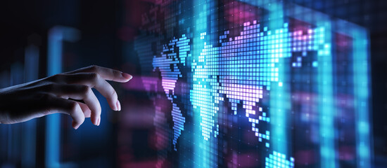 Global Financial Data Connections Overlayed on World Map.