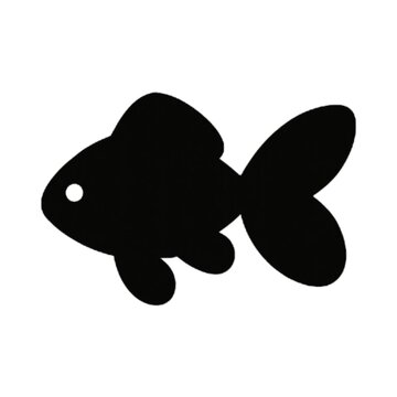 Goldfish silhouette vector, rounded fins, minimal flat style