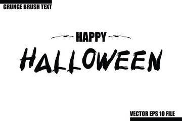 Happy Halloween Grunge Brush Hand Drawn Text Lettering. Handwritten Typography For Greeting Cards, Posters, Banners, Flyers and invitations.