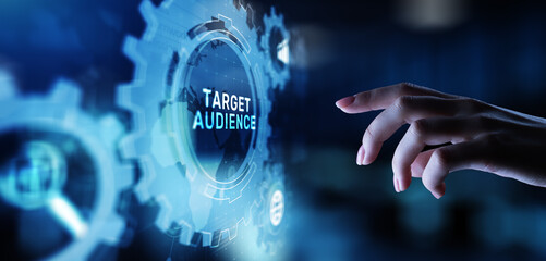 Target audience customer segmentation marketing strategy concept on virtual screen.