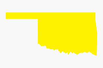 Vector graphic artwork suitable for print and web containing flat detailed map of OKLAHOMA