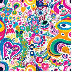 Fototapeta premium Abstract multicolor background in a seamless design for textiles or wallpapers