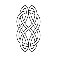 Celtic Knot Ornament – Intricate Interlaced Line Art on White Background