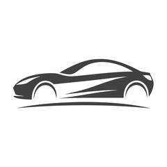 Sleek silhouette of a modern sports car in profile