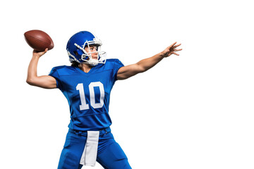 Female American Football Quarterback Throwing a Pass