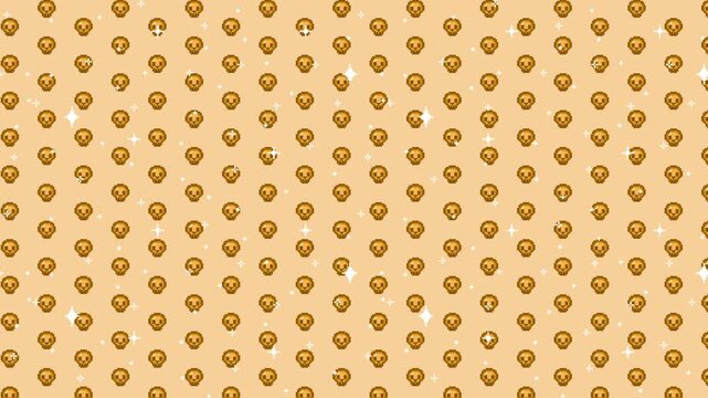 Pixel art scull pattern Looping animated background. 1080P (8)