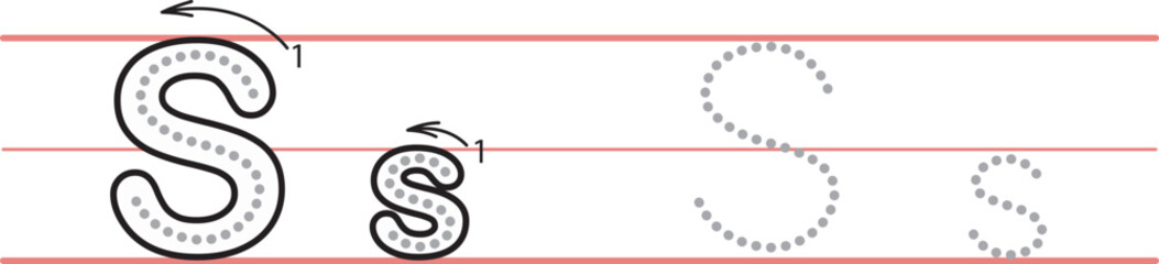 Worksheets for tracing the alphabet S