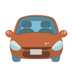 Obraz premium 丸みがある赤い自動車のイラスト