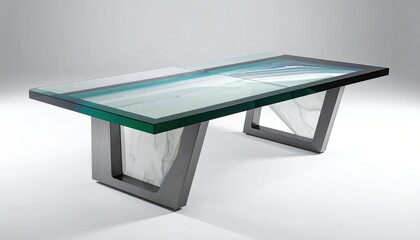 Table With Digital Display Showing Beach Scene. Furniture for interactive presentations