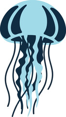 Vibrant jellyfish illustration aquatic sea life underwater creature vector