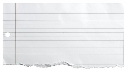 Torn lined notebook paper background with white space for adding text or notes