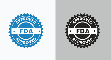 FDA Approved Seal Blue and Black Vector Graphics, fda, approved, seal, graphics, official, trust, editable, resource, legal, secure, pharmaceutical, authority, premium, safe, mark, government, quality
