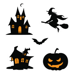 halloween background with pumpkin and bats