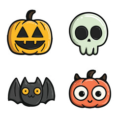 set of halloween pumpkins