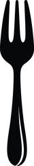 Black silhouette fork isolated simple minimalist dining utensil vector graphic vector