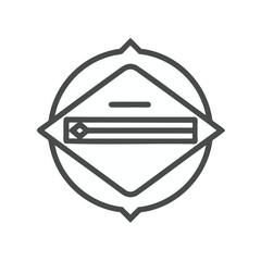 Abstract geometric emblem with circular and diamond shapes