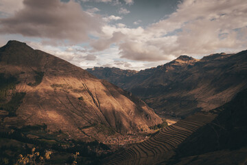 Mountain slopes near Pisac in the Sacred Valley, Peru.